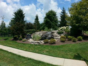 Water feature at the entrance to the Still Meadow subdivision