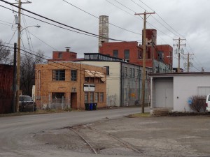 Looking west along Manchester from Thompson Road