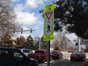 Yield to Pedestrians...but only in the crosswalk?