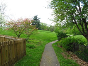 An Entrance to Lansdowne Merrick Park off a neighborhood street.