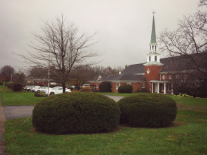 This church in the Beaumont subdivision shows modest scale compared to newer church campuses.