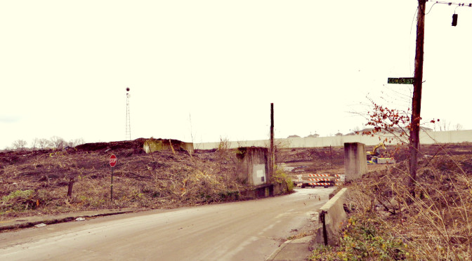 Cleared streets near the Newtown Pike extension